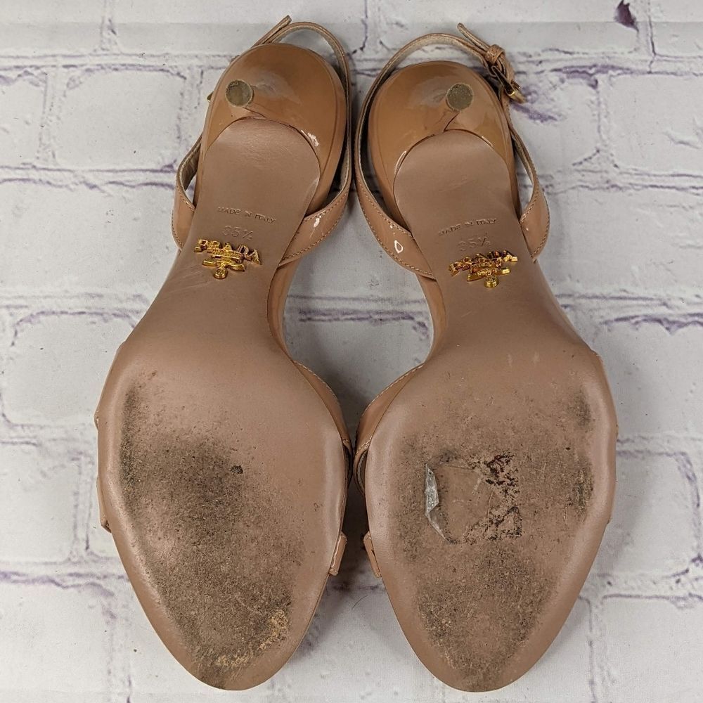 Prada Nude Criss Cross Sling Back Sandals - Picture 6 of 9